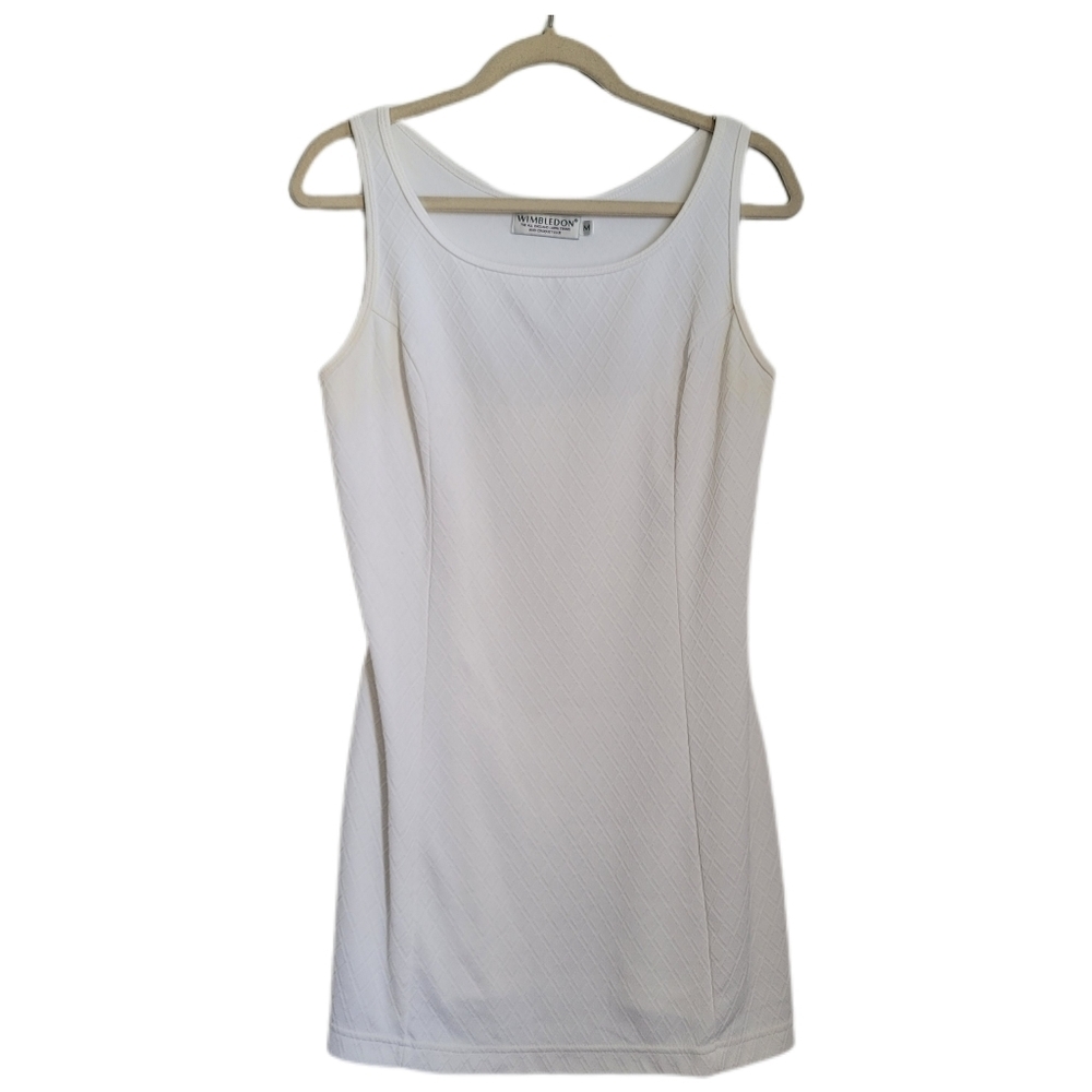 Vintage Wimbledon Dress Womens M Medium White Sleeveless Athletic Tennis